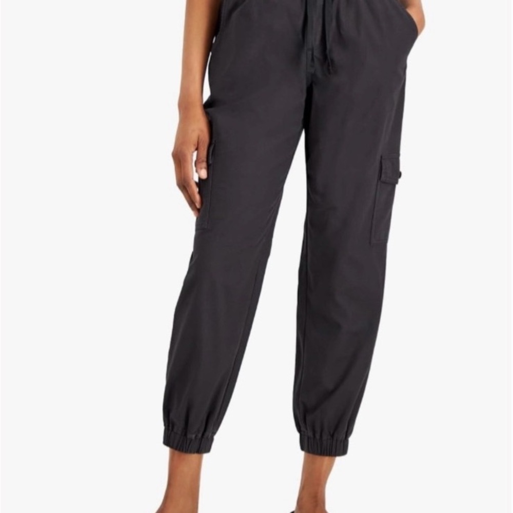 Macy’s Style & Co. Deep Black Cargo Joggers, L, NWT